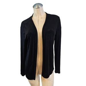 Chico's Black Open-Front Lightweight Cardigan